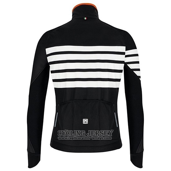 2019 Cycling Jersey Santini Svolta White Black Long Sleeve And Bib Tight